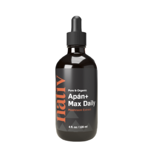 Apán+ Max Daily mushroom extract supplement bottle by LiveNativ