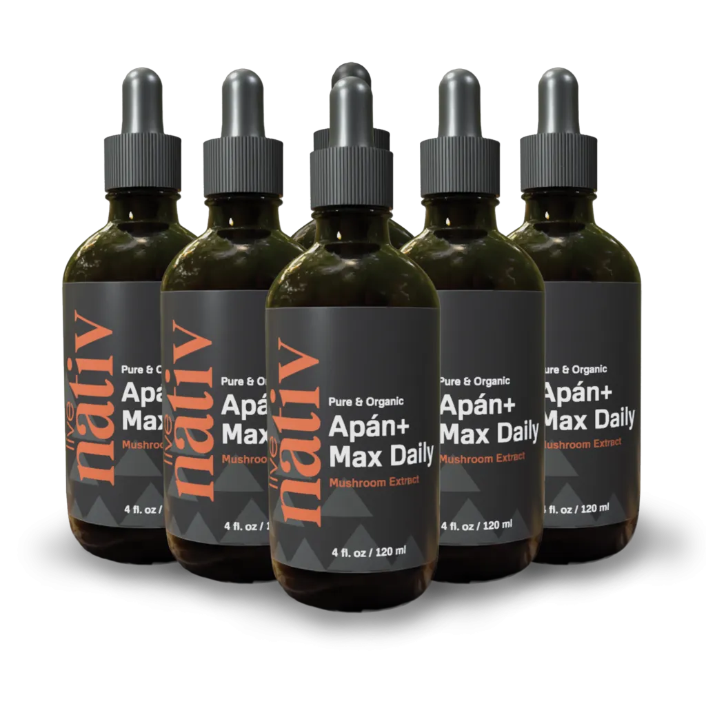 LiveNativ supplement product lineup featuring Apán+ Max Daily and Herbal Immune Power