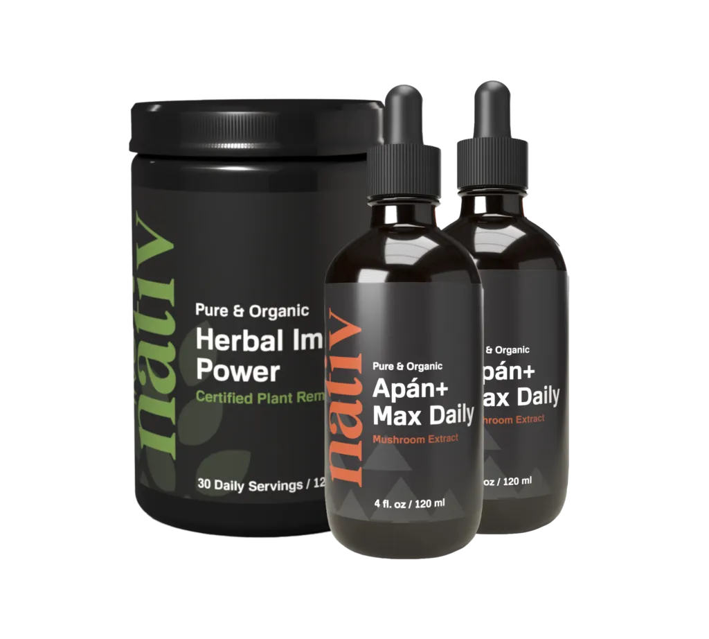 Enhanced Support Bundle – 2 bottles of Apán+ Max Daily and 1 bottle of Herbal Immune Power by LiveNativ